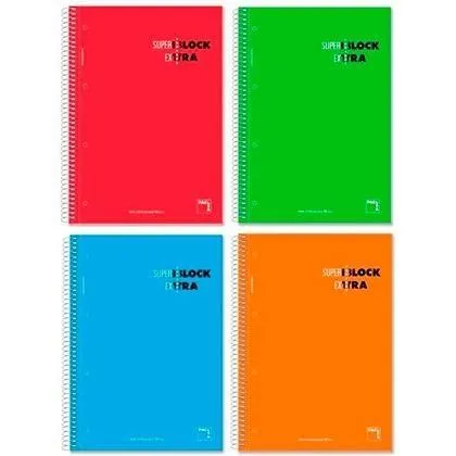 Pacsa Cuaderno Superblock Extra 120H A4 90Gr 5X5 - Pack 4 Ud