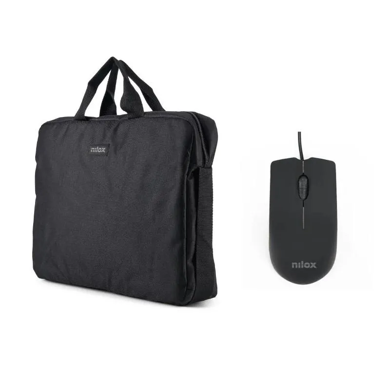 Nilox Maletín Para Portátil 15,6" Negro Con Ratón USB 1000 DPI