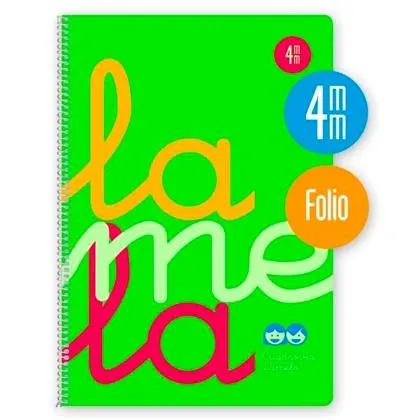 Lamela Cuaderno Espiral 80H Folio 90Gr Cuadrovía 4Mm Verde Fluorescente