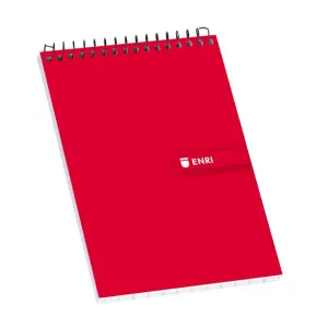 Enri Bloc Espiral 80 Hojas 4x4 Tapas Duras Rojo