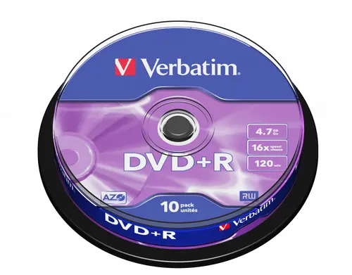 Verbatim Dvd+R, 4.7Gb, 16X, 10 Pack Spindle, Superficie Matt Silver