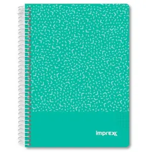 IMPREX Cuaderno Espiral A5 80H 90gr 4x4 Verde Tapa PP