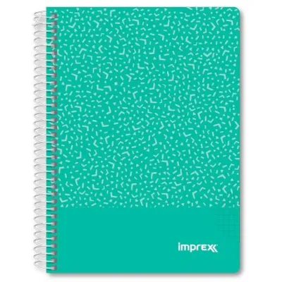 IMPREX Cuaderno Espiral A5 80H 90gr 4x4 Verde Tapa PP