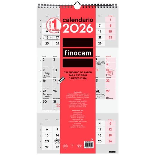 Finocam Calendario De Pared Para Escribir M-236X430Mm 3Mv Neutro 2026