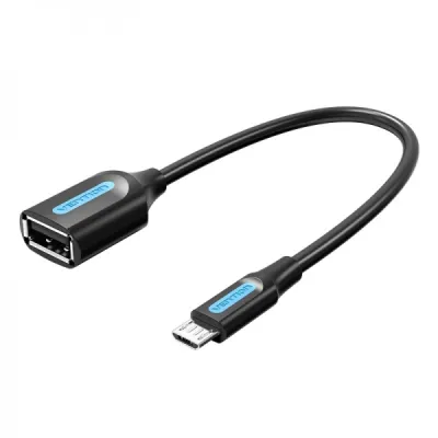Vention Cable OTG USB 2.0 Micro-B Macho a USB A Hembra 0.15m Negro