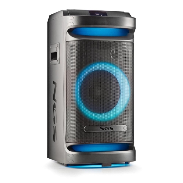 Ngs Wild Space 1 Altavoz Portatil 900W Bluetooth 5.3 Con Woofer 10" - Usb Y Aux - Iluminacion Led - Autonomia Hasta 6H - Incluye Ruedas Y Troley - Color Negro