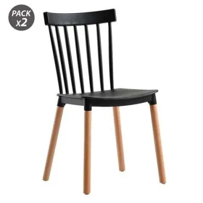 Muvip Pack 2 Sillas Design D800 Color Negro