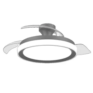 Philips Ventilador de Techo Bliss DC con Luz LED 6500K, Aspas Retráctiles, 35W, Mando a Distancia, Negro