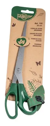 Faibo Tijeras Oficina 25cm Asimétricas Mango Plástico Verde Oscuro