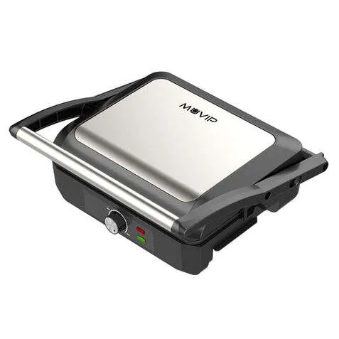 Muvip Sandwichera Grill 2200W - Apertura Hasta 180º - Temperatura Regulable - Placa Superior Basculante - Asa Tacto Frio