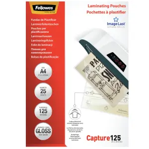 Fellowes Fundas De Plastificar 125 Micras A4 Brillo Pack 25 Unidades