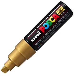Posca Marcador  Pc-8K No Permanente Punta Biselada 8.0Mm Oro Metálico