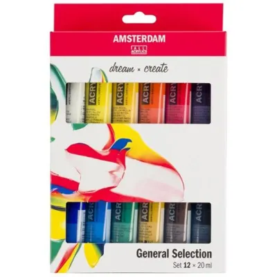Talens Amsterdam Set Acrílicos 20ml Estuche 12 Unidades Selección General
