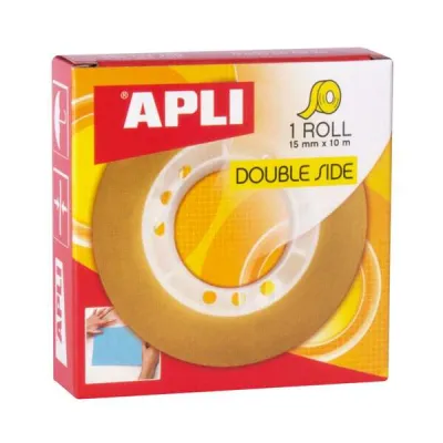 Apli Cinta Adhesiva Doble Cara 15 mm x 10 m