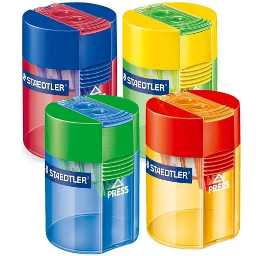Staedtler Afilalápices Doble 512 Depósito Transparente Colores Surtidos