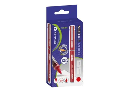 Bismark Boligrafo Tinta Liquida Punta Aguja - Escritura Suave - Alta Precision - Color Rojo