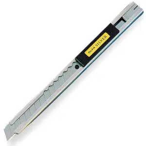 Olfa Cutter Silver 9 mm con Cuchilla Fracturable y Sistema de Avance Automático