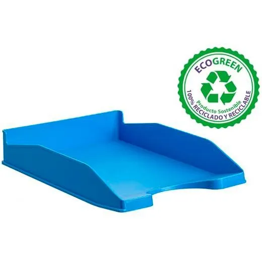 Archivo 2000 Bandeja Apilable En 3 Posiciones Fondo Liso Din A4 Y Folio 345X255X60 Mm Azul