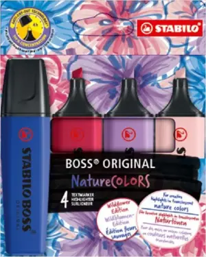 Stabilo Boss Naturecolors Wildflower Edition Pack de 4 Marcadores Tinta a Base de Agua 2-5mm