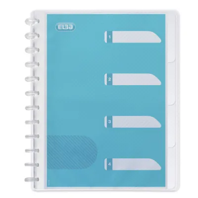 Elba Carpeta Variozip A4 con 30 Fundas, 4 Separadores e Índice Transparente