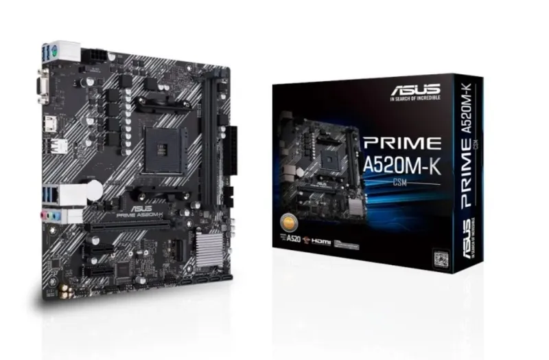 Asus Prime A520M-K Placa Base Amd Am4 2X Ddr4 - Hdmi, M.2, Pcie, 4X Sata Iii, Usb 2.0, 3.2, Rj-45, Vga, Factor Microatx