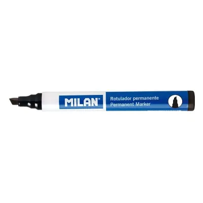 Milan Rotulador Permanente Punta Biselada 1-4mm Tinta Alcohol Color Negro