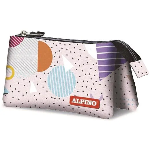 Alpino Estuche Geométrico 3 Compartimentos 22x11x3,5cm Multicolor