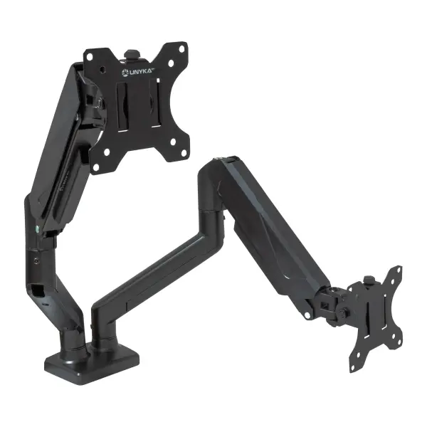 Unykach UK1479 Soporte de Mesa para 2 Monitores 13"-32" - Brazo Articulado, Resorte de Gas, VESA 100x100mm, Peso Max 10kg