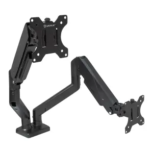 Unykach UK1479 Soporte de Mesa para 2 Monitores 13"-32" - Brazo Articulado, Resorte de Gas, VESA 100x100mm, Peso Max 10kg
