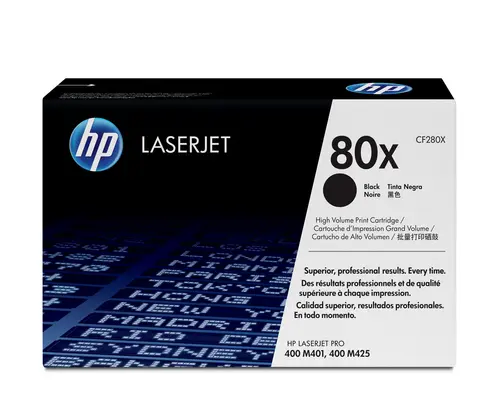 HP Toner Negro LaserJet Pro 400 MFP M425dn M401adw Nº80X (CE505X)
