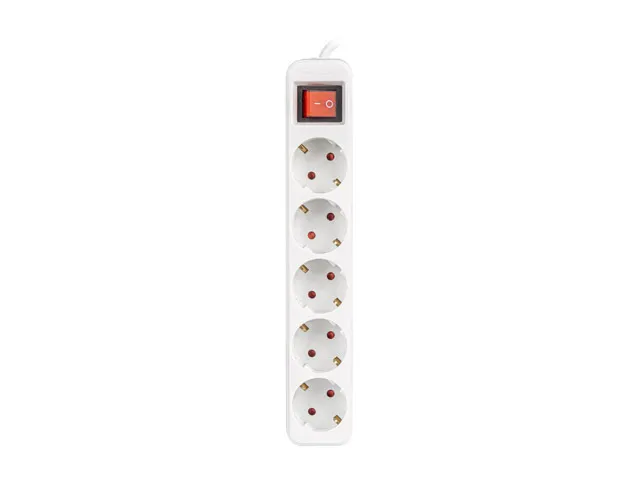 Lanberg PS1-05F-0150-W base múltiple 1,5 m 5 salidas AC Interior Blanco