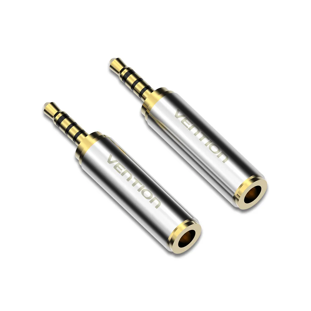 Vention Adaptador Jack 2.5 Macho a Jack 3.5 Hembra - Color Plata