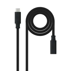 Nanocable Cable Prolongador USB-C 3.2 Macho a Hembra - Gen2x2 20Gbps - 100W 5A - 4K 60Hz - 1.5m - Negro