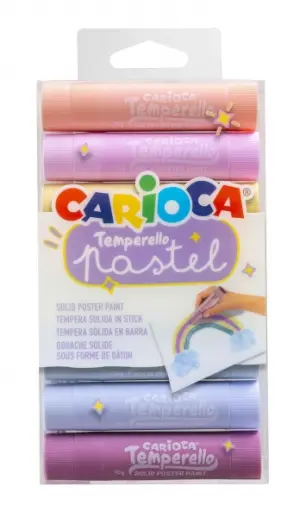 Carioca Temperas Sólidas Pack de 8 - Gran Cobertura, Lavables, Colores Pastel