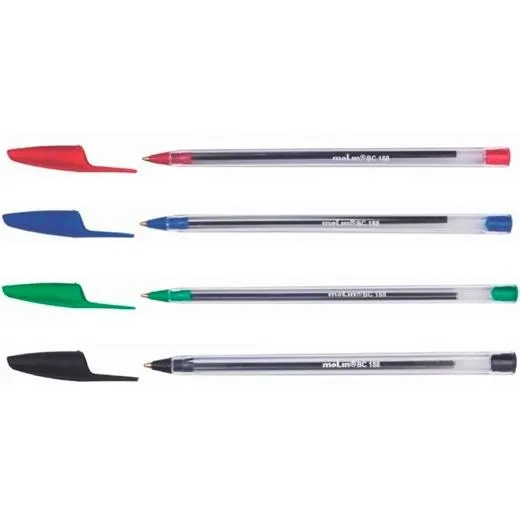 Molin Bolígrafo Basic Cristal Ball Point Pen Verde -Caja 50-