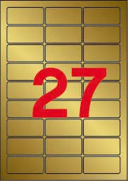 Apli Etiquetas Metalizadas Oro 63.5 x 29.6mm - 20 Hojas