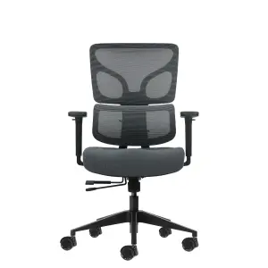 Oqonos Cherg 013 Silla de Oficina Ergonomica con Respaldo de Malla y Reposabrazos 4D - Gris