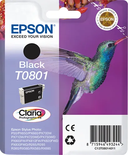 Epson T0801 Negro Cartucho De Tinta Original - C13T08014011