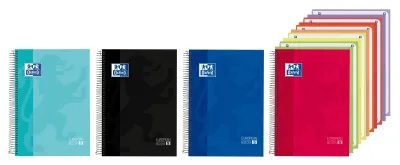 Oxford Cuaderno Europeanbook 5 Classic + 5 Bolsas A4 150H 5x5 Write & Erase Tapa Extradura Colores Surtidos