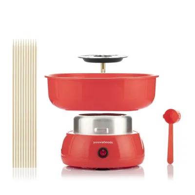 InnovaGoods Cantty Máquina de Algodón de Azúcar 450W - Fácil de Limpiar - Rojo