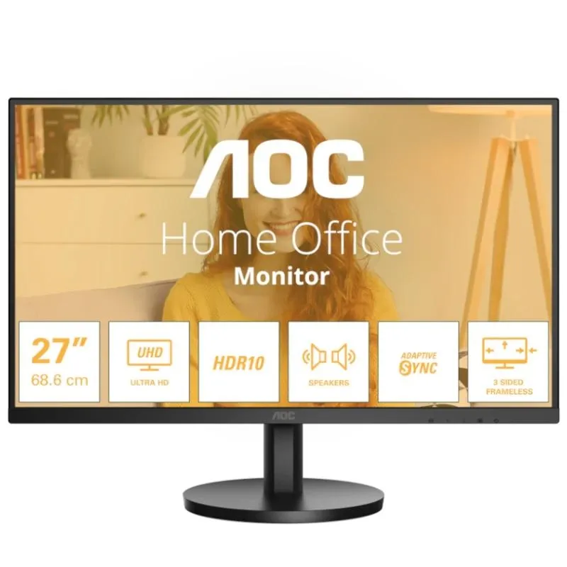 AOC U27B3A Monitor 27" LED IPS UHD 4K 60Hz HDR10 4ms HDMI DisplayPort Altavoces 4W