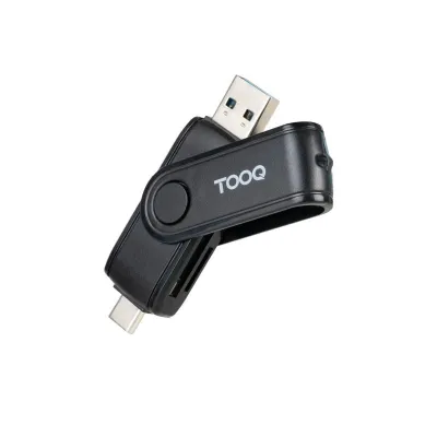 Tooq Lector de Tarjetas USB-C y USB-A Compatible con SD, Micro SD y TF - Negro