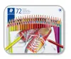 Staedtler Caja Metálica con 72 Lápices Hexagonales de Colores Surtidos