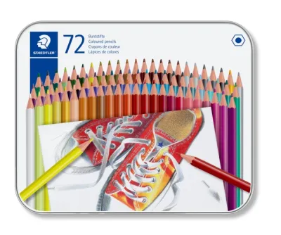 Staedtler Caja Metálica con 72 Lápices Hexagonales de Colores Surtidos