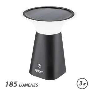 Elbat Lámpara Solar LED 185Lm 2000K Autonomía 6 Horas Color Negro