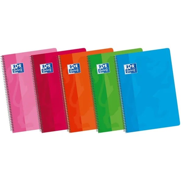 Oxford School Classic 4º Cuaderno Espiral Tapa Blanda - 1 Linea Con Margen - 80 Hojas - Colores Surtidos