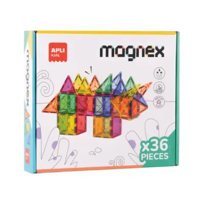Apli Magnex Juego de Construcción Magnético 36 Piezas Geométricas 3 Años+