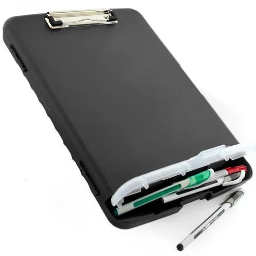 Office Box Soporte Caja Portadocumentos Con Pinza 36X25X3Cm Plástico Reciclable Negro