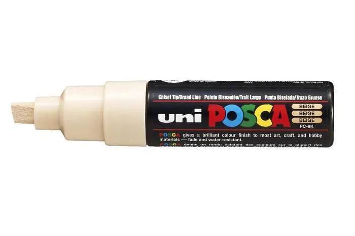 Posca PC-8K Marcador de Pintura Beige - Punta Biselada 8mm - Tinta Base Agua