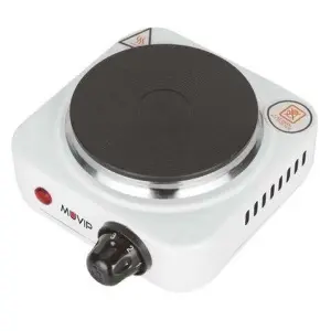 Muvip Cocina Eléctrica 1 Placa 500W con 5 Niveles de Potencia y Termostato de Seguridad